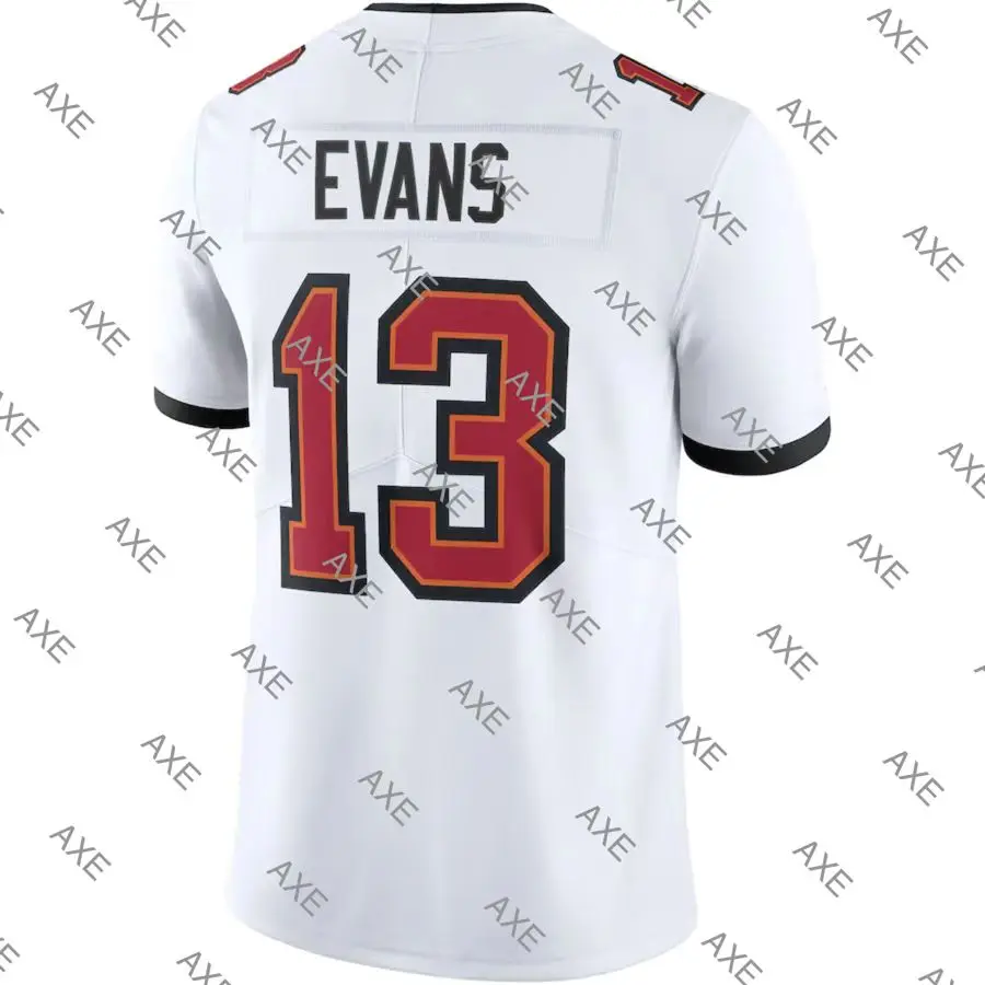 

Новые вышитые буквы, американский футбол, Джерси Tampa Bay, Майк Эванс, Королевский, белый, красный, коричневый, Мужская футболка с ограничением ...