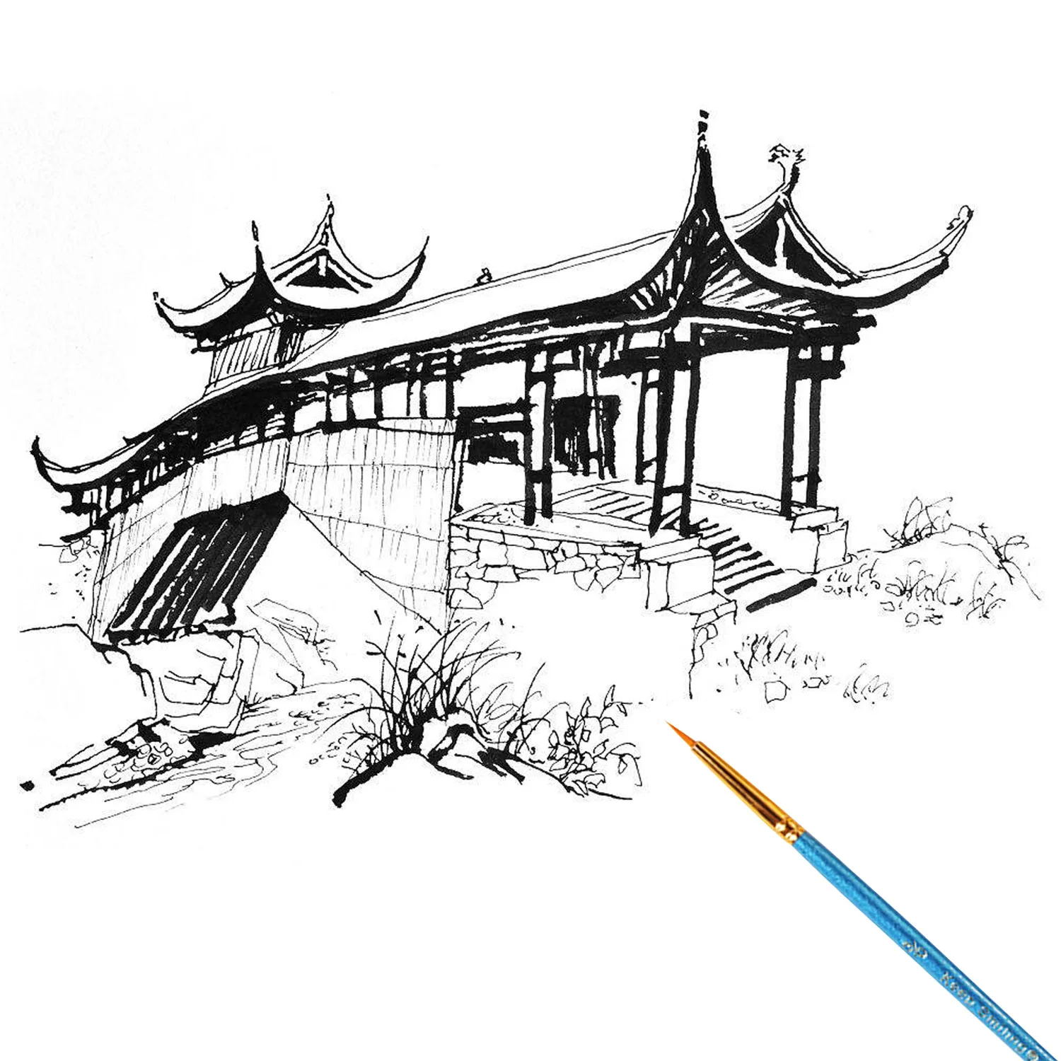 Набор профессиональных акварельных художественных красок набор из 10 кистей для