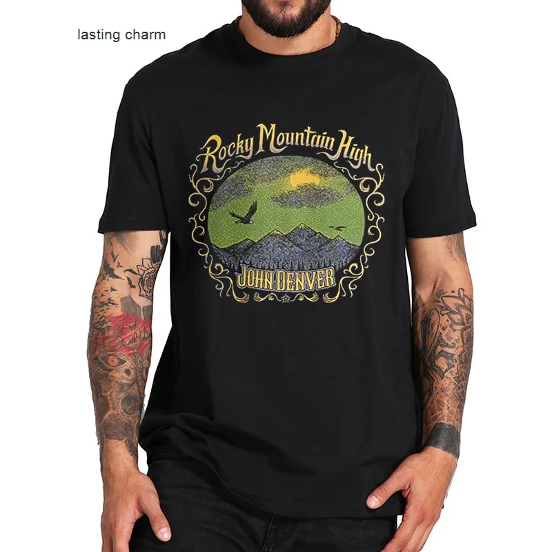

John Denver T-shirt Folk Music American sinr songwriter T-shirt Sho Mouwen Soft Bhing Summer Ts