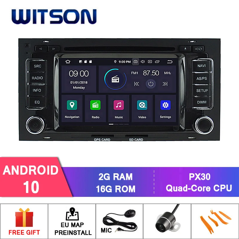 WITSON Android 10 0 4 ГБ ОЗУ + 64 Гб FLASH 8 Восьмиядерный автомобильный DVD плеер для VOLKSWAGEN 2002 2010