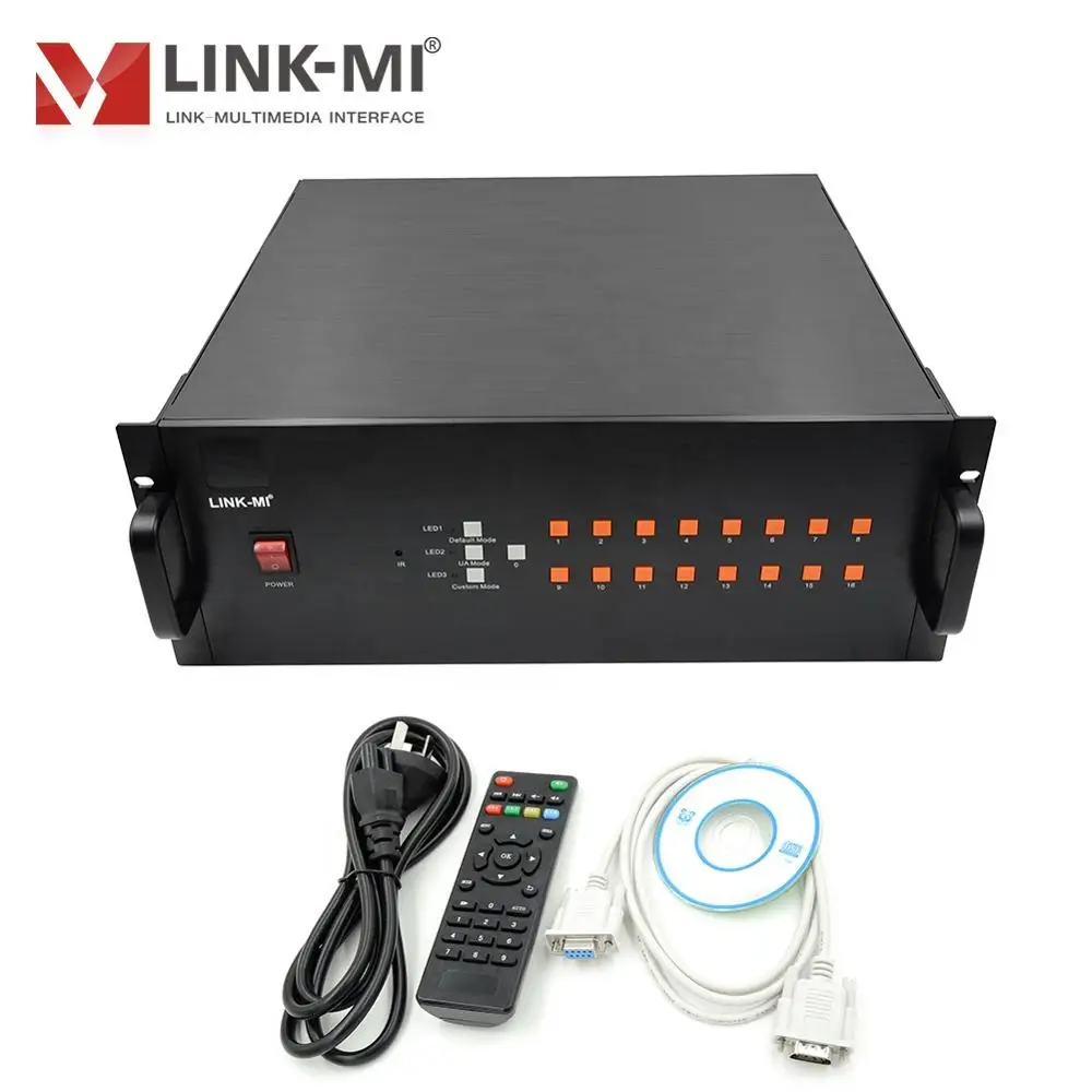 LINK-MI 16-канальный видеорегистратор монитор HD видео синтезатор 16x1 HD Multiviewer HDMI VGA BNC вход CVBS сигнала пульта дистанционного управления RS232 1920x1080p (art.: 7a57fffe8) - 7a57fffe8