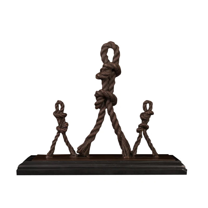 

Ivorique Modern Abstract Bronze Family Art Decor Mother and Two Child Mother Father And Child Statue Sculpture For Home Decorati