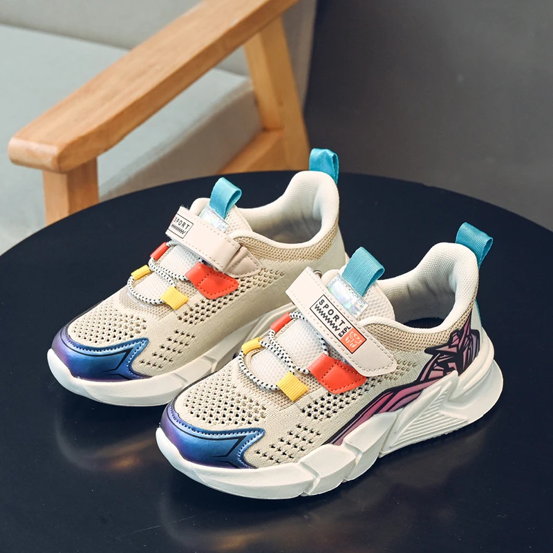 

2021 Fashion Summer Kids Sport Shoes Boys Breathable Mesh Running Sneakers Children Lightweight Walking Tenis Shoes for Girl New