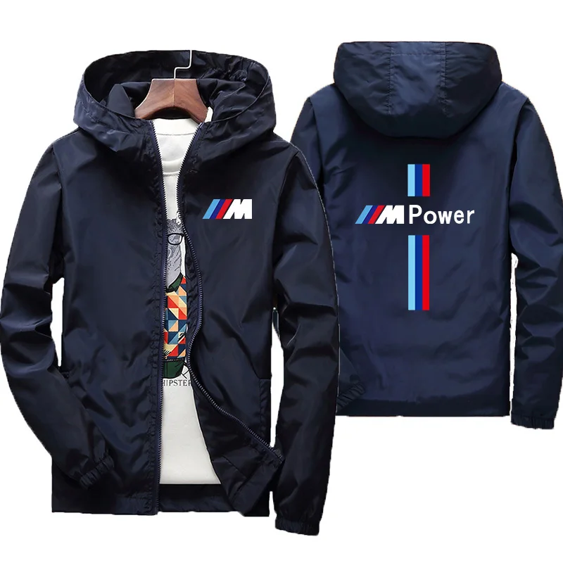 

2021 spring and summer new Bmw M Power hooded men's jacket men's casual windbreaker zipper thin hooded jacket men