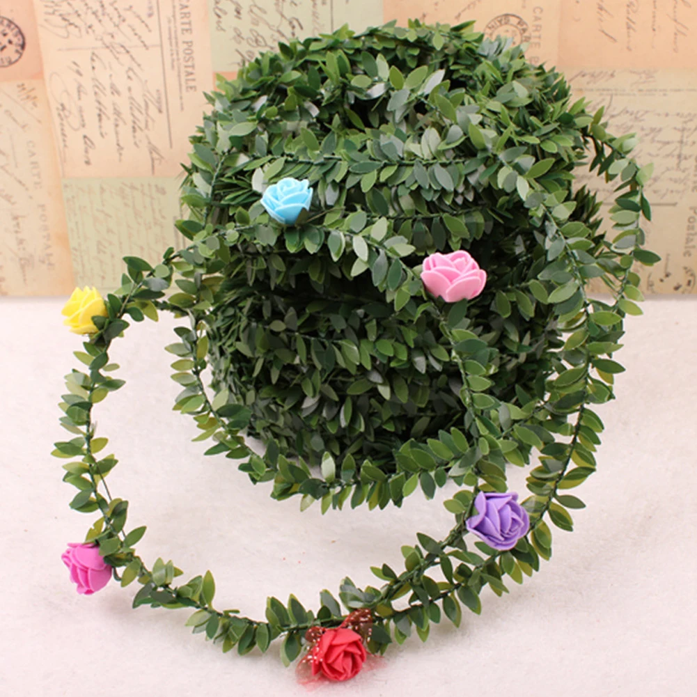Garland Tree Decoration Wire Rattan PVC Leaves Natural Decor Hand Wreath | Дом и сад
