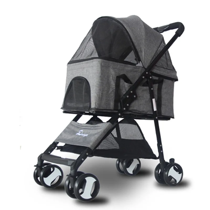 Коляска 2 в 1 светильник домашних животных легкая складная коляска для собак и