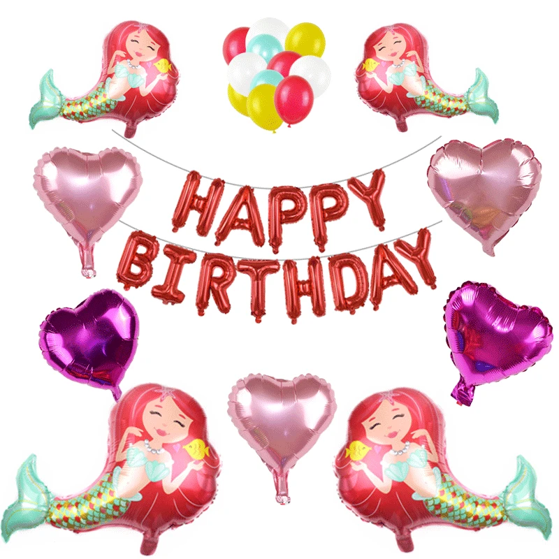 76 см * 48 Красивая тема русалки Фольга Воздушный шар хвост счастливый пирог на день