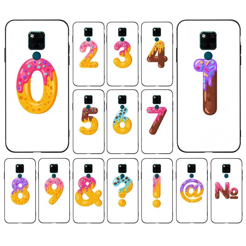 

MaiYaCa Cake Icing Font Number Phone Case for Huawei Mate 20 10 9 40 30 lite pro X Nova 2 3i 7se