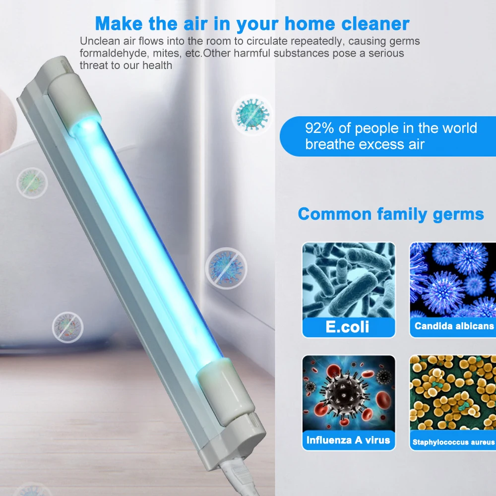 220В 6 Вт 8 UVC кварцевая ультрафиолетовая лампа T5 трубчатая бактерицидная