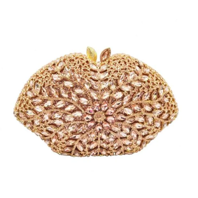 

Green Pink Silver Gold Multicolored Rhinestone Women Clutch Purse Wedding Bridal Flower Diamond Bags Dinner Party Floral Handbag