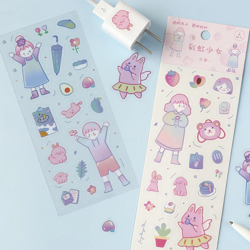 2 шт. \ Kawaii ПВХ наклейка декор для ноутбука телефона багажника альбома дневника
