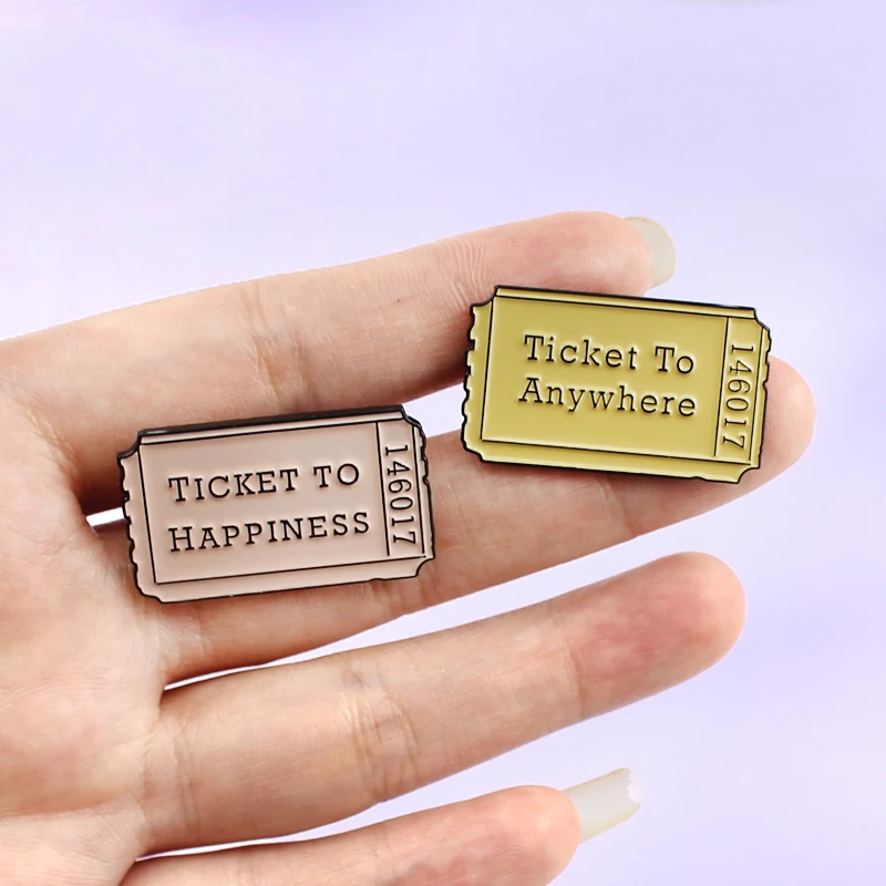 Admit Admission Ticket Stamp Brooch Pop Movie To Happiness/Anywhere Enamel Pin Coat Cap Badge Friends Children Gifts | Украшения и