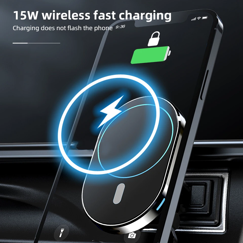 

Магнитный автомобильный держатель телефона oudnea 15 Вт Qi, беспроводное зарядное устройство, автомобильное крепление для крепления на вентиля...