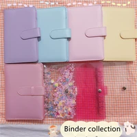 a5 a6 creative cute transparent 6 ring colorful loose leaf hand book student notebook ring binder kawaii school supplies