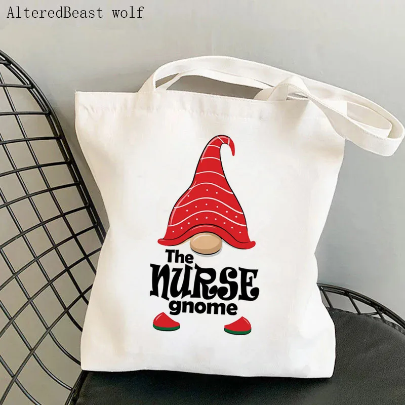 

Женская сумка с принтом медсестры гном, милая сумка для покупок в стиле Харадзюку, Холщовая Сумка для покупок, женская сумка-тоут