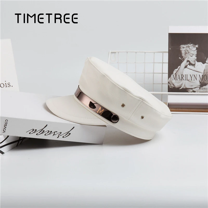 Женские шапки с металлическими пуговицами темно-синие повседневные Мягкие Шапки