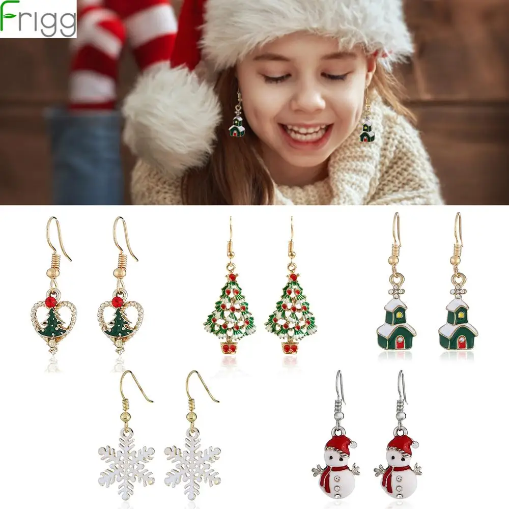 Рождественские подарки ожерелье с Санта Клаусом серьги рождественские