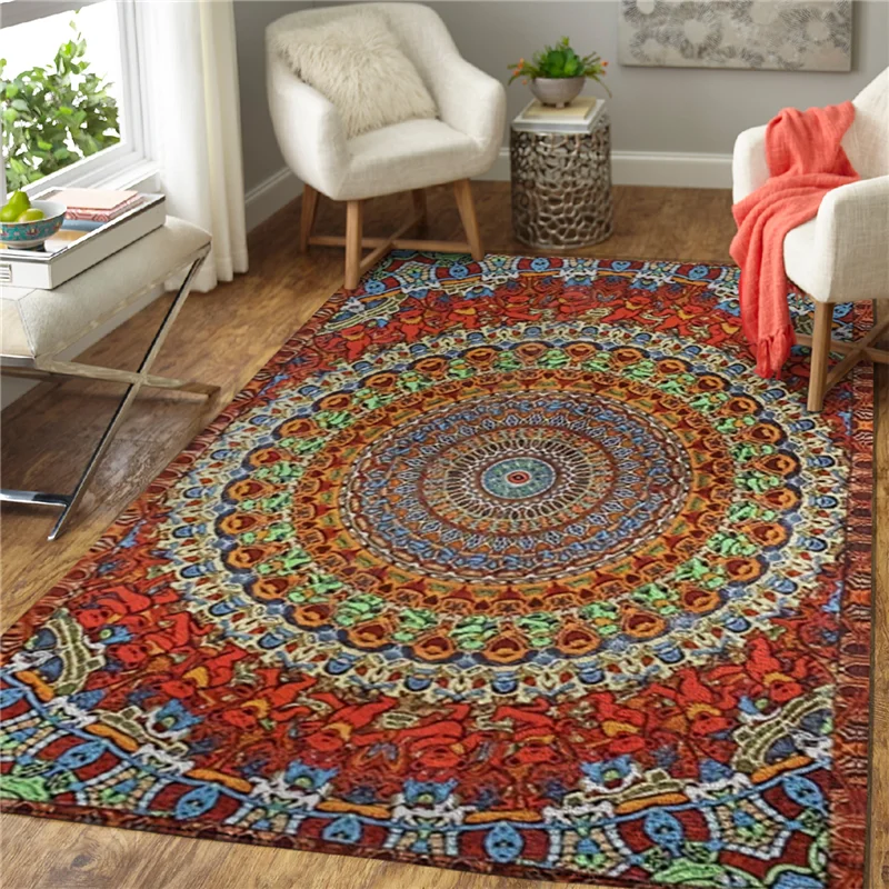 

Psychedelic Flowers 3D Printed Carpet Mat for Living Room Doormat Flannel Print Bedroom Non-slip Floor Rug 01