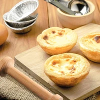 aluminum alloy french style round tart mould press tool double headed diy baking dough press pastry tamper wooden tart mould