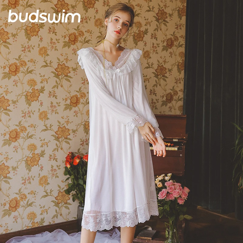 Женское платье ночная рубашка принцессы винтажная женская одежда для сна