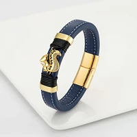 2022 new squirrel micro diamond gold fashion unisex stainless steel bracelet multicolor wide leather charm bracelet jewelry gift