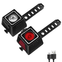 2 pcs led bicycle light usb rechargeable front and rear bike light set battery light cycling lamps 4 5x3cm
