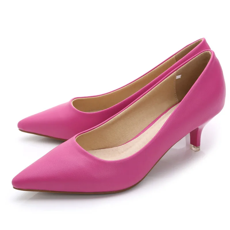 

2019 Ladies Pumps Genuine Leather Sheepskin Material Fashion Black Pink Women Shoes Female High Heel Women's Pumps JS-B0005