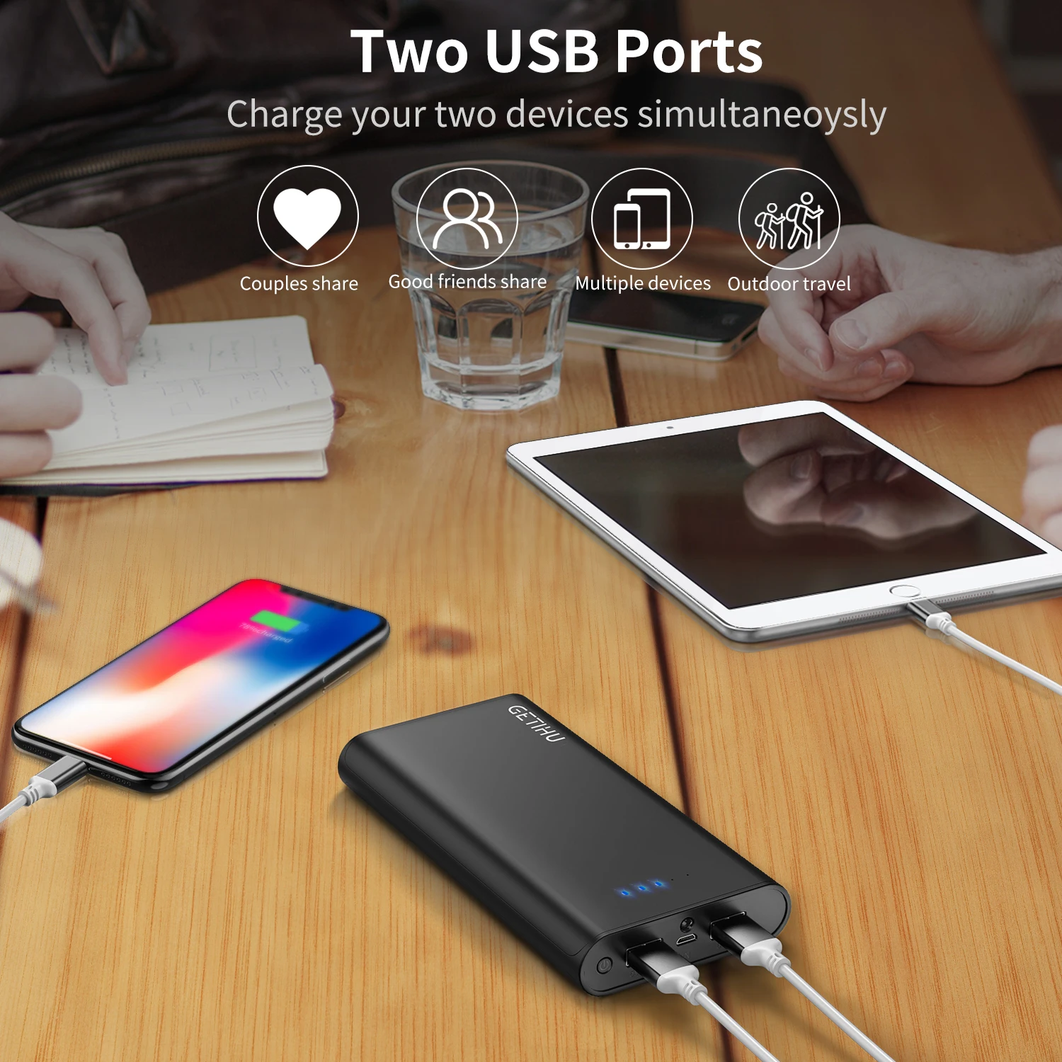 INIU 20000mAh 2.4A power Bank двойное Портативное зарядное usb-устройство power bank для iPhone X Xiaomi Mi телефон повербанк внешний аккумулятор