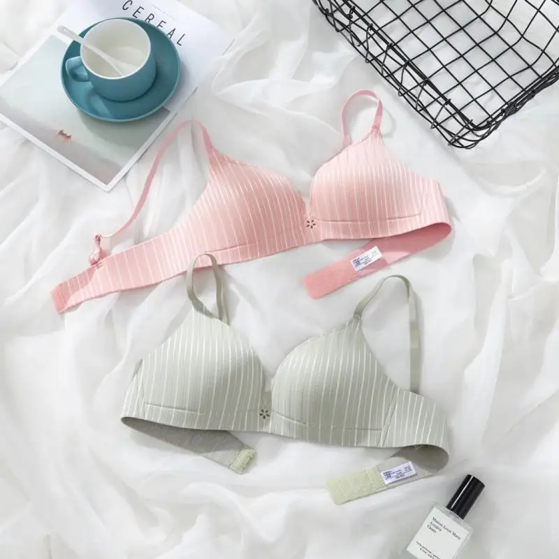 Модный бесшовный Женский бюстгальтер в полоску регулируемое нижнее белье без