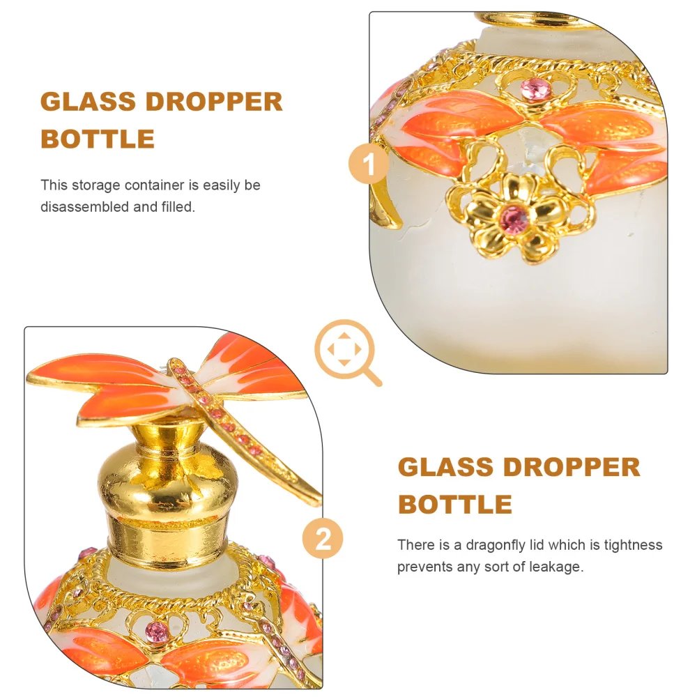

Glass Perfume Bottle Lovely Dragonfly Container for Essential Oil