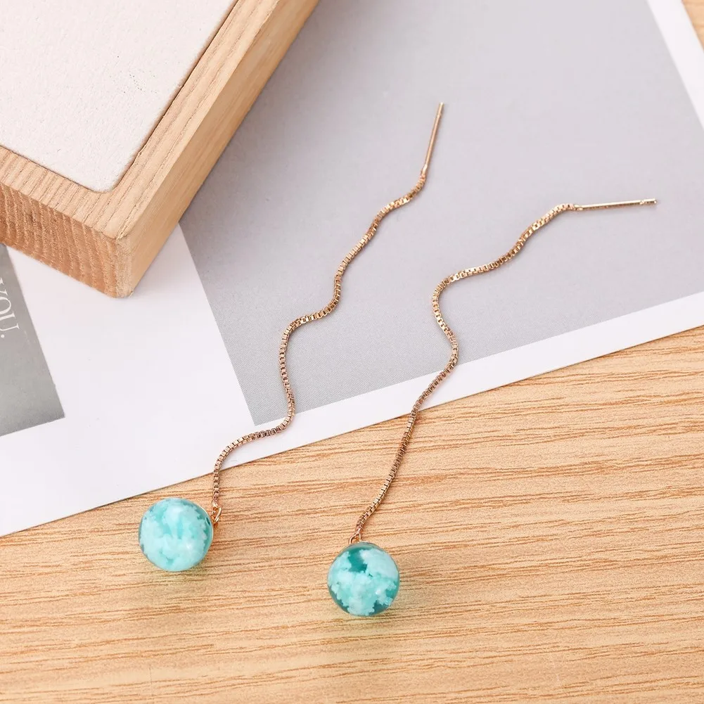 Женские Прозрачные серьги из смолы с голубым небом и белым облаком 2020 | Украшения