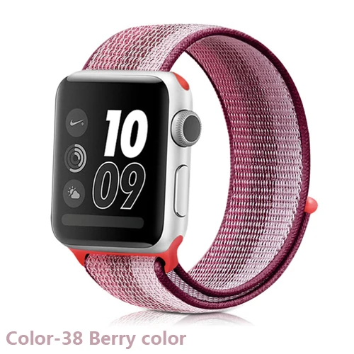 38 Спортивный ремешок-петля для apple watch 4, 5, 3, 44 мм, 40 мм, correa, 42 мм, 38 мм, iwatch, браслет, дышащий, apple, Аксессуары для часов - Цвет ремешка: 38
