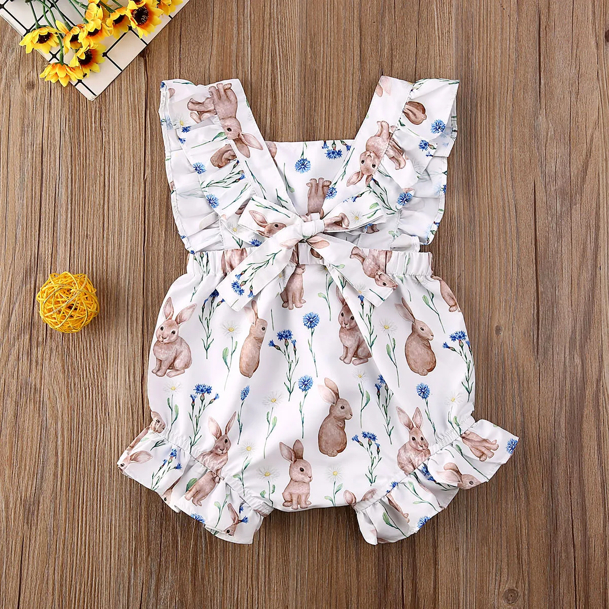 

Easter Newborn Baby Boy Girl Clothes Outfits 2020 Summer Sleeveless Lovely Bunny Bodysuit Jumpsuit Clothes