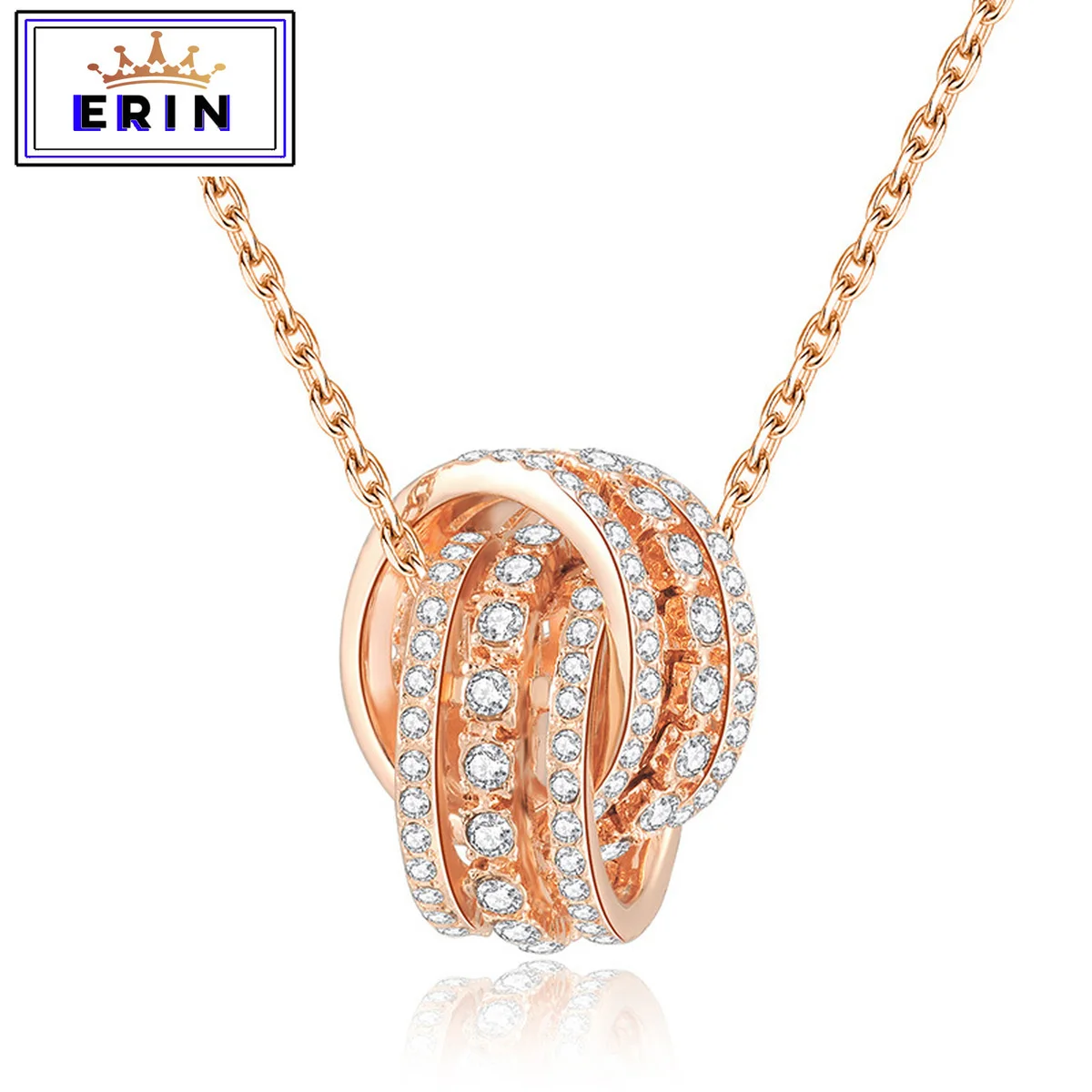 

ERIN High quality SWA double Pendant Necklace women's Chain Necklace