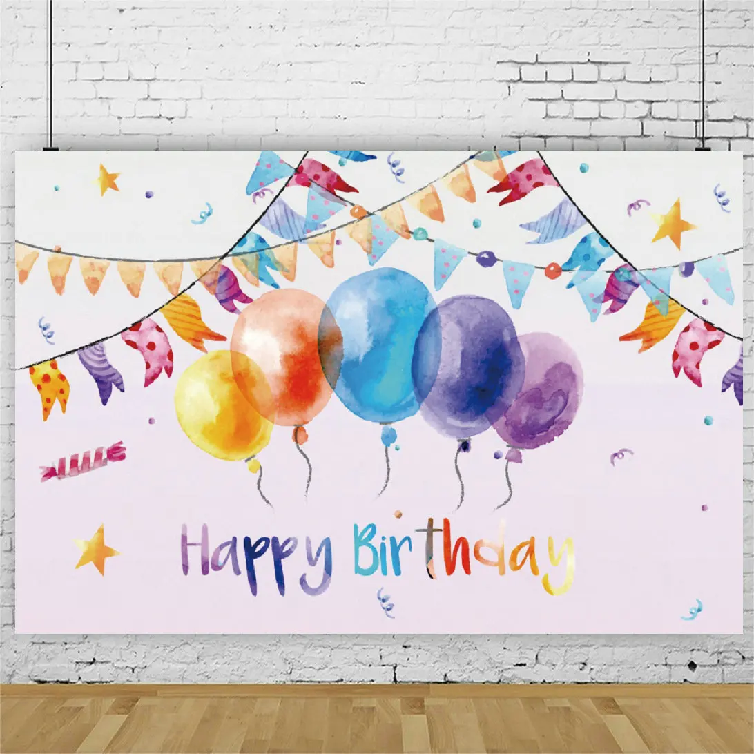 

Color Balloon Birthday Party Backdrop Photography Background Photo Booth Studio Decor