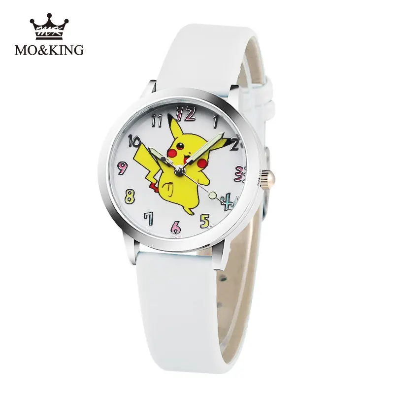 

2021 Cartoon Pretty Pikachu Simba Style Children's Watches Women's Students Girls Boys Quartz Leather Strap Wrist Watch