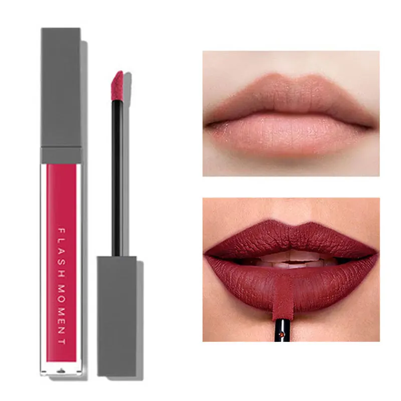 

16 Colors Lip Gloss Matte Liquid Waterproof Moisturizing Anti-drying Non-stick Cup Easy to Carry Beauty Unisex Makeup 6ml