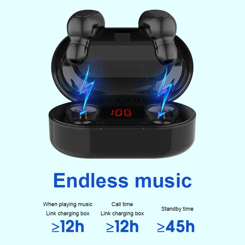 Wireless Headphones Bluetooth Earphone Sport Headset 5.0 Gaming Earbuds Noise Cancelling Tws with Microphone for Phones PK F9 |