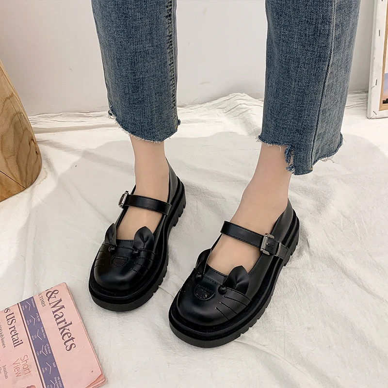 

Shoes Woman Flats Casual Female Sneakers British Style Round Toe Soft Oxfords Dress Summer Preppy Leather Comfortable New Mary J