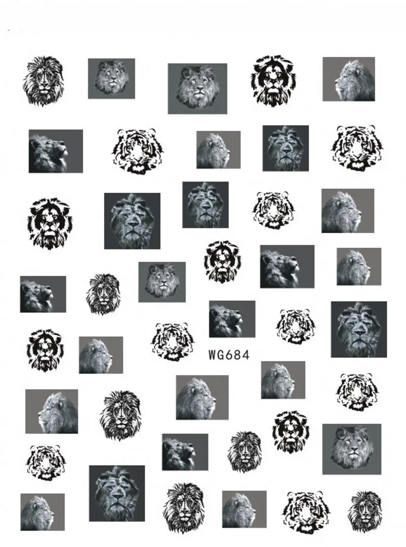 3D-Наклейки для дизайна ногтей с животными белый черный молочный корова