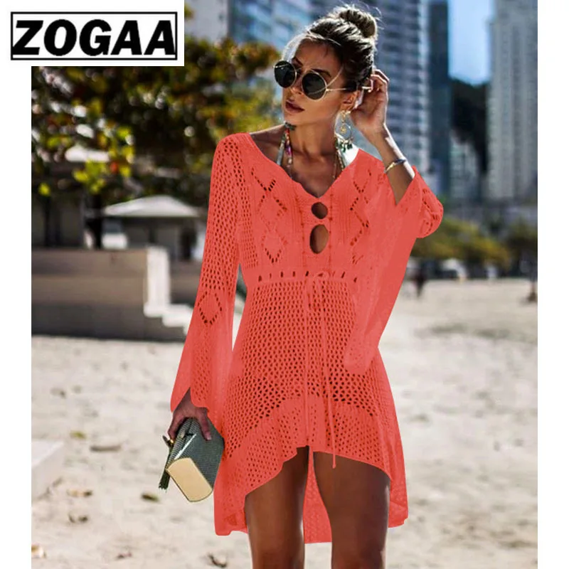 Белое трикотажное пляжное платье туника длинное парео бикини накидка для