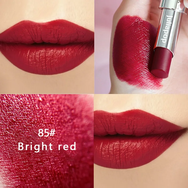 Bright red Матовая губная помада, водостойкая бархатная губная помада, 6 цветов, долговечная губная помада телесного цвета, серебристая, с узором в стиле барокко, макияж, Корейская губная помада - Цвет: Bright red