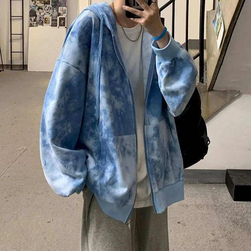 

Мужской свитер на молнии, с капюшоном, на осень