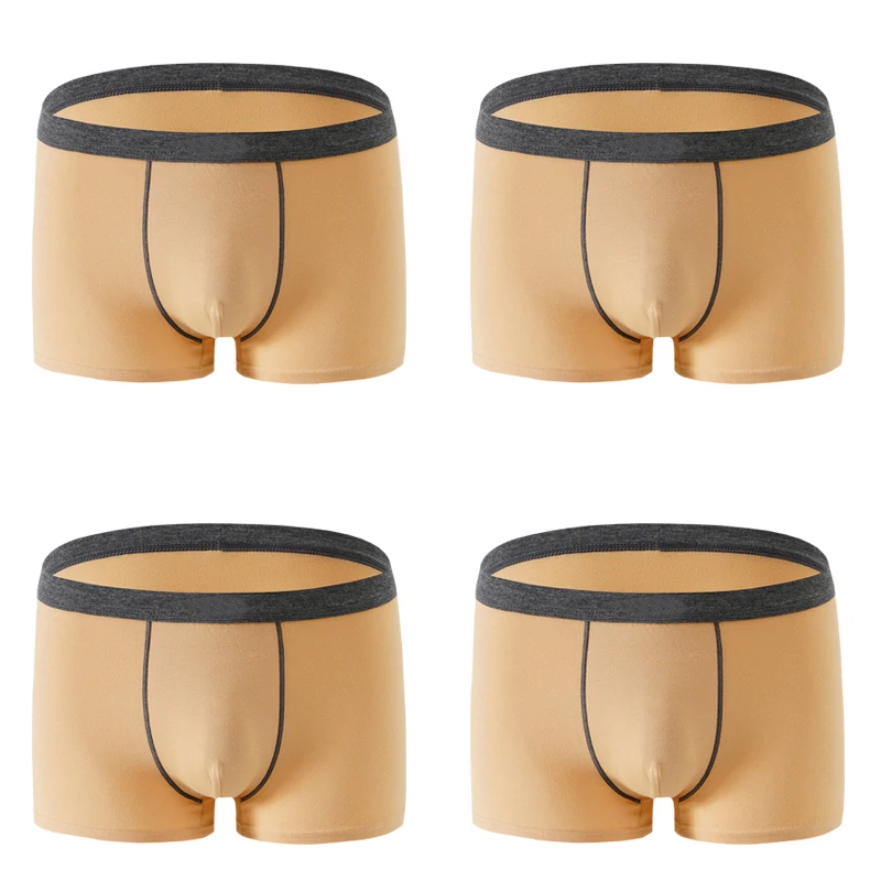4 шт. 100% хлопок Для мужчин нижнее белье (шортики) трусы боксеры Homme человек Мягкий