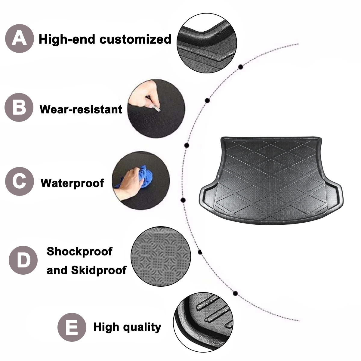 

Car Rear Trunk Anti-mud Cover Floor Mat Carpet For Mazda CX-7 2007 2008 2009 2010 2011 2012-2016