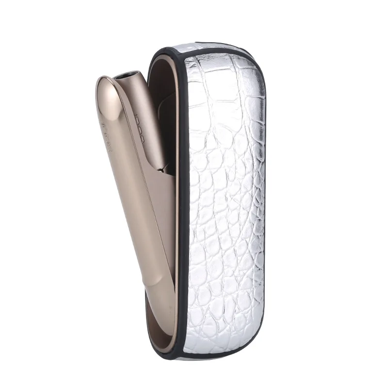 JINXINGCHENG кожаный чехол с крокодиловым узором для IQOS 3,0, чехол-кошелек для IQOS 3, кошелек, мешочек с держателем, 3 цвета - Цвет: Серебристый