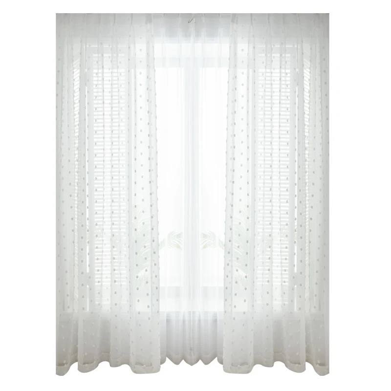 Белая занавеска из хлопчатобумажной пряжи с вышивкой для окна в скандинавском