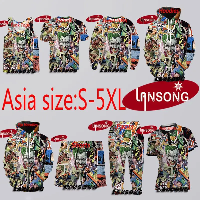 

Killing Joker 3d Print Harajuku Shirts/sweatshirts/hoodies/pants Home Clothes Men Streetwear Hip Hop Funny Tracksuit Out Coat