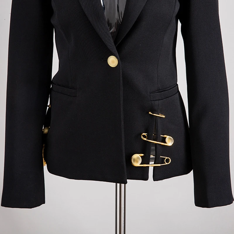 Женский блейзер в стиле пэчворк VGH с вырезами длинным рукавом тонкий