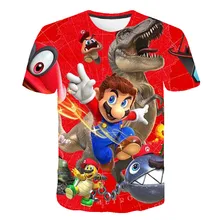 Children Games Super Mario-Bros T Shirt Baby Boys Girls Clothes Children Clothing Boys Tshirts Kid Girl Tops Tee Peach Luigi